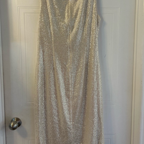 Frank Lyman champagne glitter dress with overlay - Picture 1 of 5
